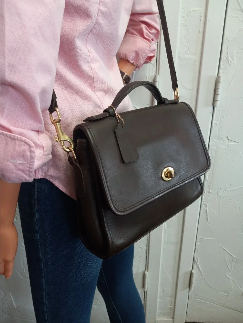 Coach Court Bag, 1996 Dark Brown Vintage, 30 Years Old, #9870